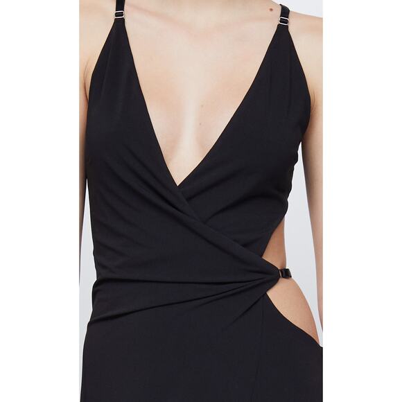 NWT FREE PEOPLE Bec + Bridge Zadie Wrap Maxi Dress $330 US SIZE 10 Black Cutout - Picture 9 of 9